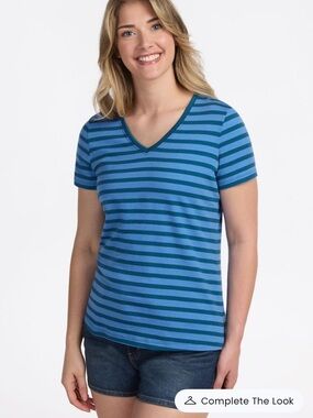 WoolX Junie Merino Wool Top 1X Coastal Stripe NEW NWT